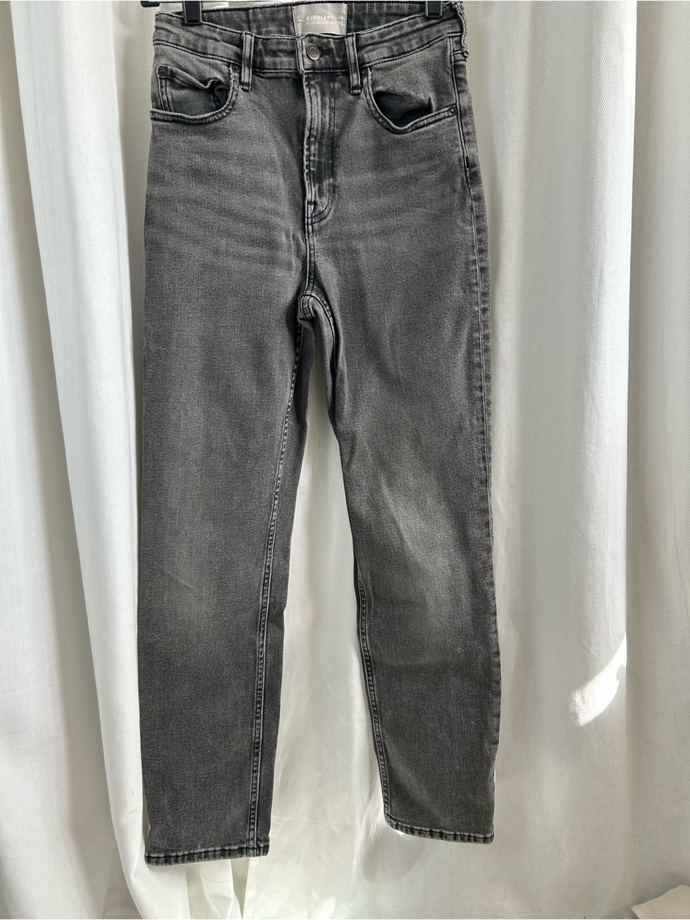 Everlane The High-Rise Straight Jean Washed Black
